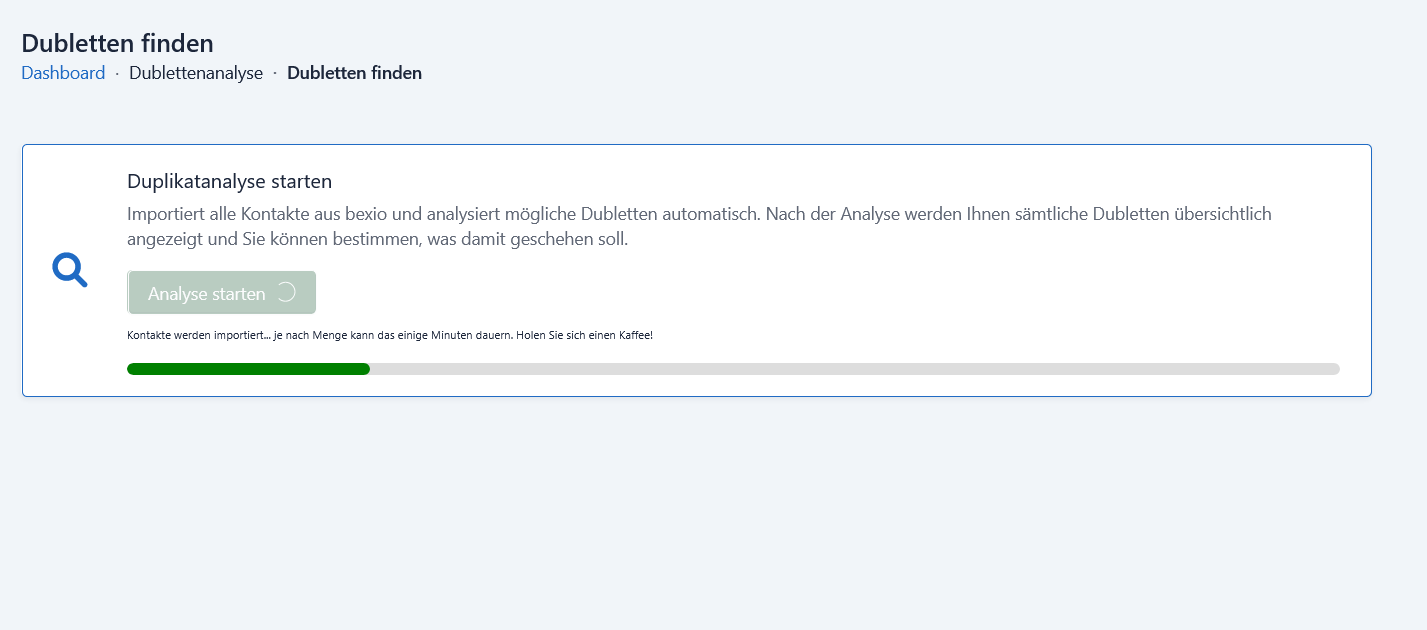 Automatischer Import und Analyse der Kontakte