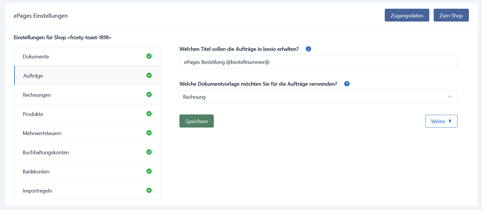 Aufträge konfigurieren