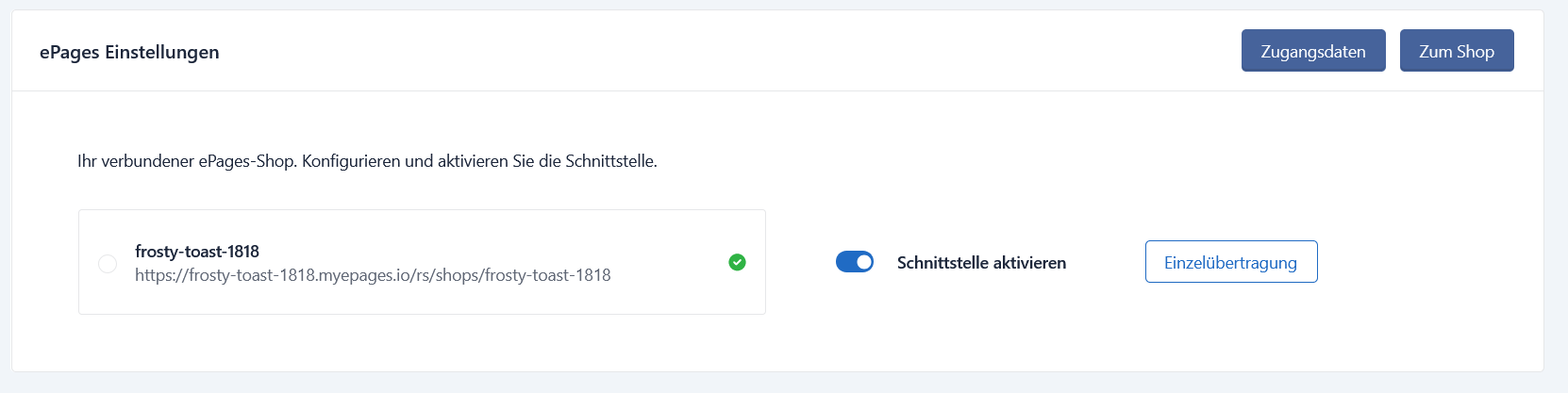 Shop-Übersicht