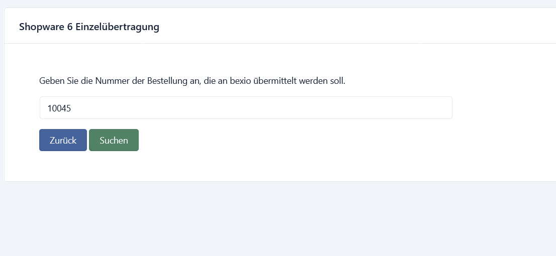 Bestellung zur Übertragung auswählen