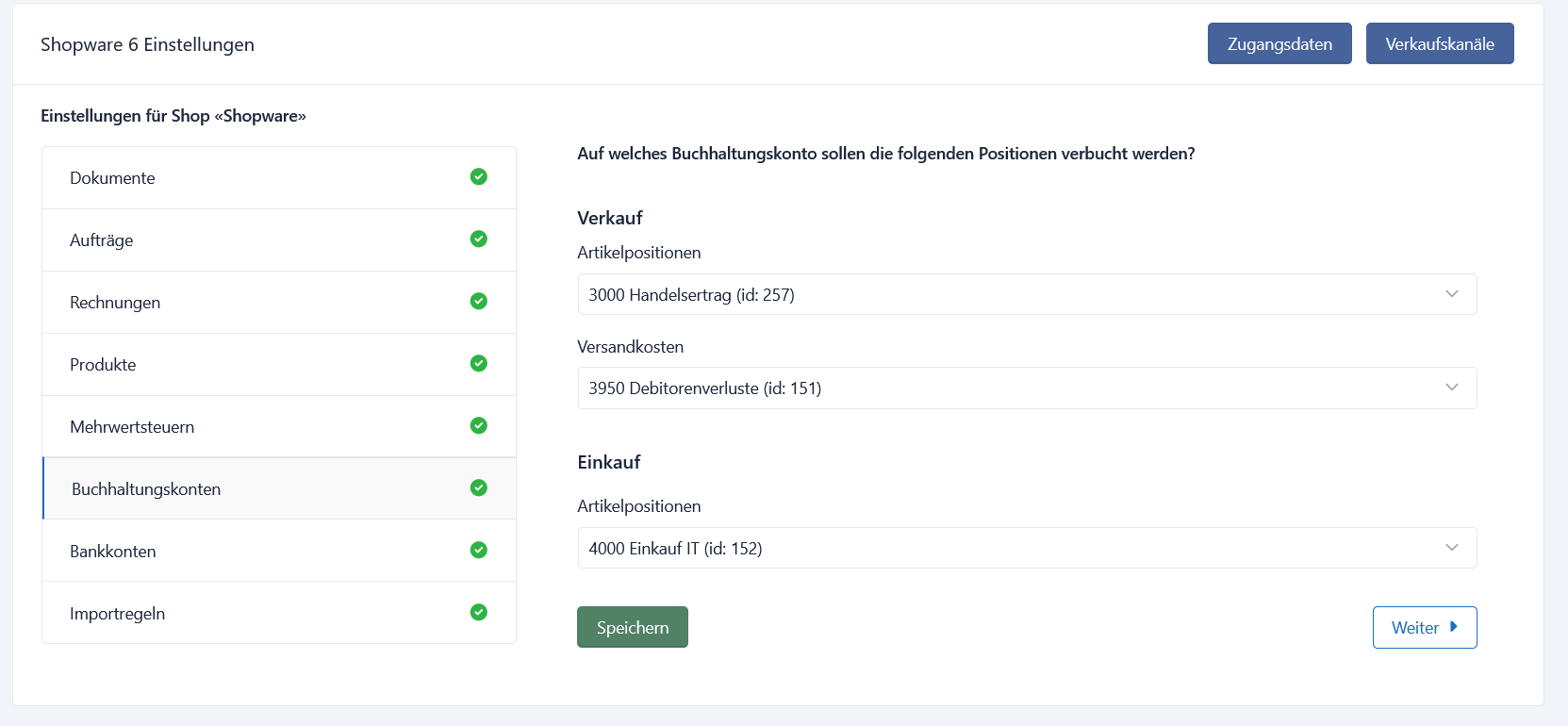 Buchhaltungskonten einfach zuordnen