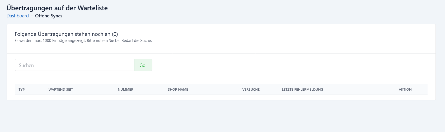 Übertragungen auf der Warteliste verwalten